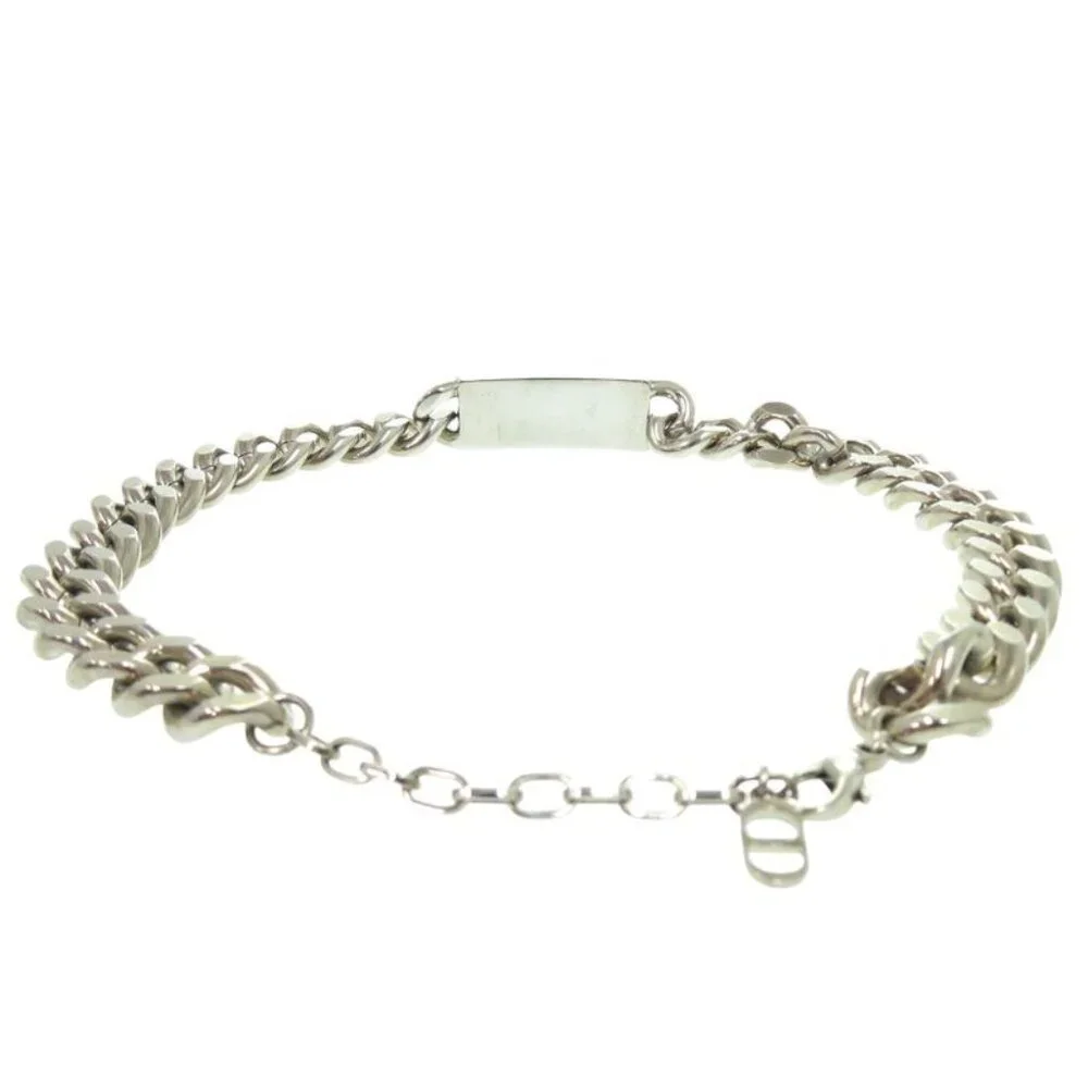 Christian Dior Chain Link Signature Plate N1971 Hommt d000 Silver Necklace 1245 - Picture 3 of 7
